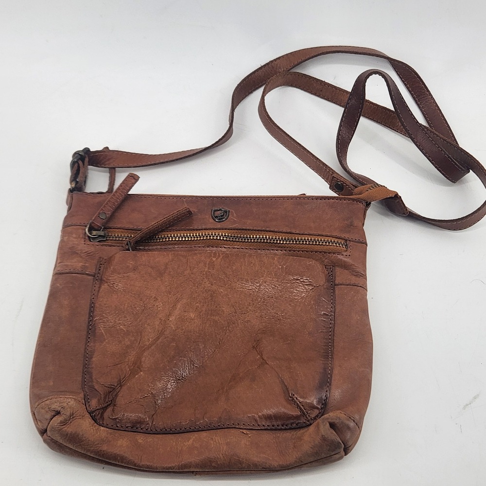 Cochor Brown Real Leather Crossbody Bag Made India Distressed Messenger Purse